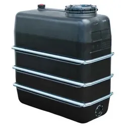 Chemikalientank aus Polyethylen (PE), 1.500 Liter Volumen, schwarz
