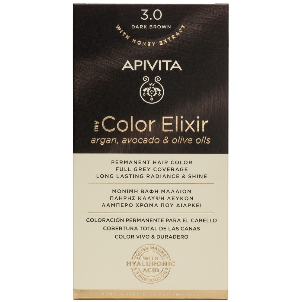 Apivita My Color Elixir Permanent Hair Color 1&nbsp;un. 3.0 Dark Brown
