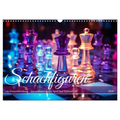 Schachfiguren in Freizeitkleidung (Wandkalender 2026 DIN A3 quer), CALVENDO Monatskalender