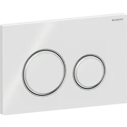 Geberit Sigma50 BetPl., rund, 2-Mengen-Sp. chrom glänzend / weiß, Glas