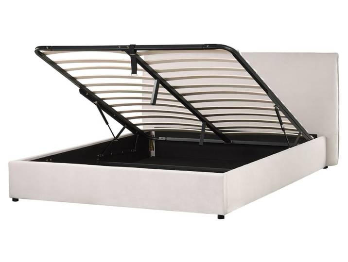 Cadre de lit en tissu blanc 160x200