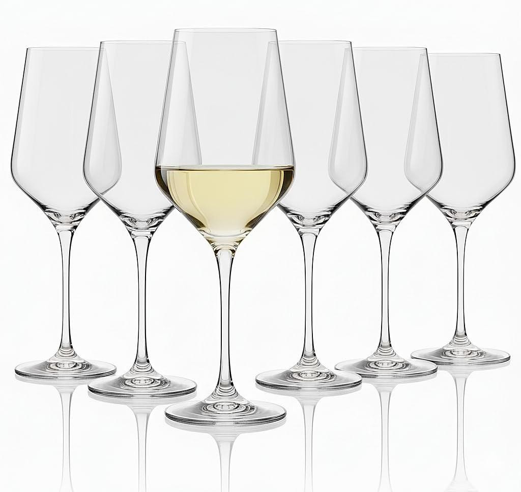 Dripio Set van 6 loodvrije kristallen wijnglazen, 400 ml