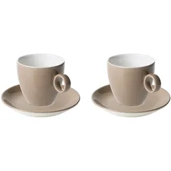 Maastricht Porselein Maastricht Porzellan Kaffeetasse und Untertasse Bart Colour Cafe 17 cl Beige 2 Stück
