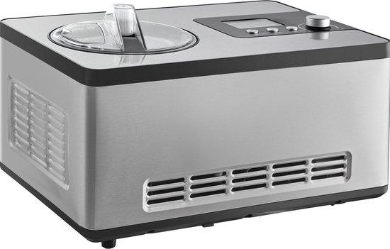 Jemaison Professionele ijsmachine met 180W compressor, 3 niveaus en automatische vriezing voor zacht ijs en yoghurt, 2 liter