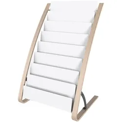 ALBA Prospektständer DDEXPO8W BC 8x2 Fächer holz/weiß