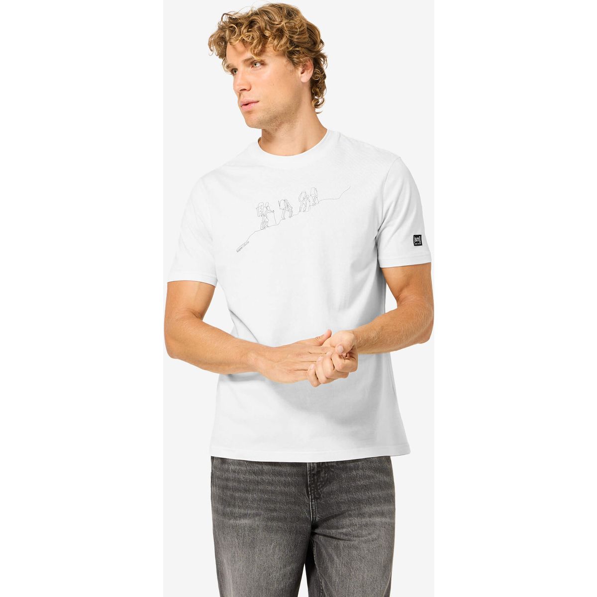 Super.Natural M Hiking BIO C Tee white/eucalyptus (63J) XL SNMS0100863JXL