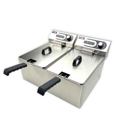 HCB Doppel-Fritteuse - 2 x 10,5 Liter - 2 x 230V - Edelstahl