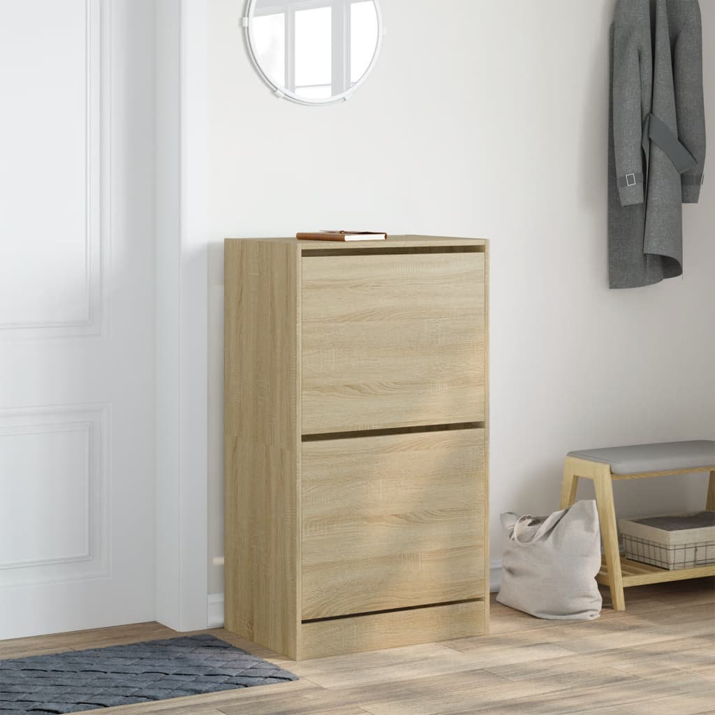 Metro 12 Pair Shoe Storage Cabinet Sonoma Oak 12