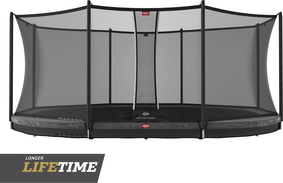 BERG 30.23.65.31, Versunkenes Trampolin, Oval, 120 kg, 6 Jahr(e), Sicherheitsnetz, Grau