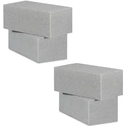 Relaxdays Steckschaum für Trockenblumen, 4er Set Steckziegel, Trockensteckschaum Blumengestecke, HBT 8x22,5x10,5cm, grau