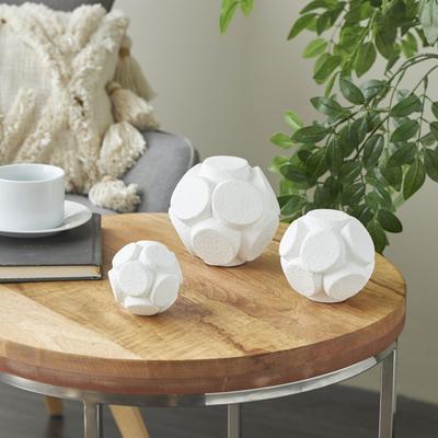 ARCILLA ELEMENTAL Gold or White Resin Decorative Orbs & Vase Filler with Varying Sizes (Set of 3)