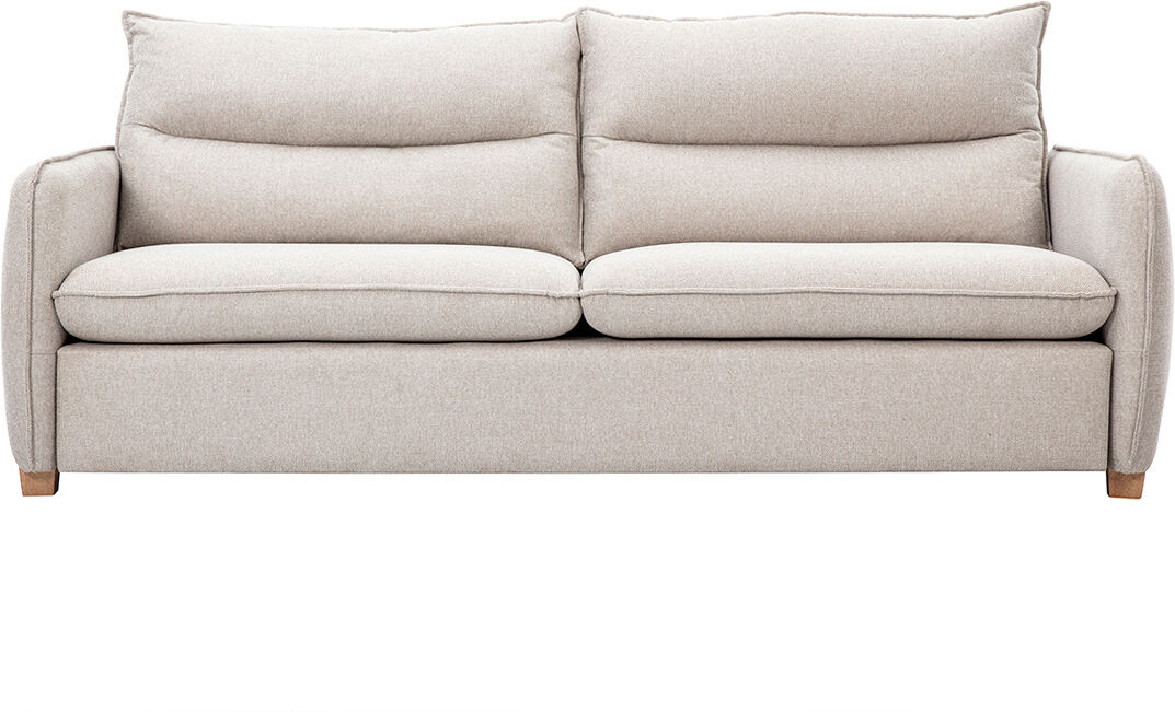 Miliboo 3-Sitzer Sofa in texturiertem, samtigem Beigestoff RENZO