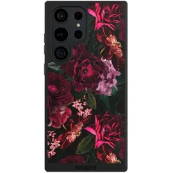 Nivocase Handyhülle für Samsung Galaxy S23 Ultra Hülle NIVOpure Case Schwarz Blumen Blüte Rose (Samsung Galaxy S23 Ultra), Smartphone Hülle, Schwarz