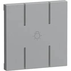 Legrand 765716 Seano 2-modulige Tastenabdeckung MyHome mit Symbol ”Licht”, Farbe Aluminium