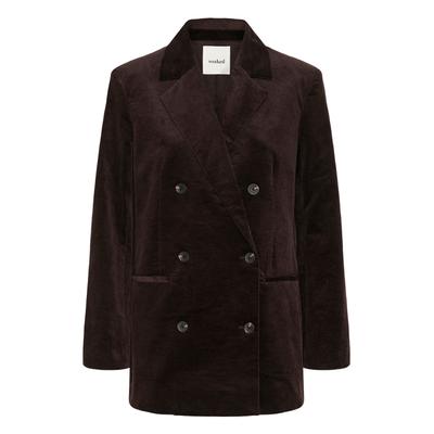 Blusenblazer SOAKED IN LUXURY "Damen Blazer SLKamet", Damen, Gr. L, braun (ganache), Obermaterial: 99% Baumwolle CO. 1% Elasthan EL., Blazer Blusenblazer