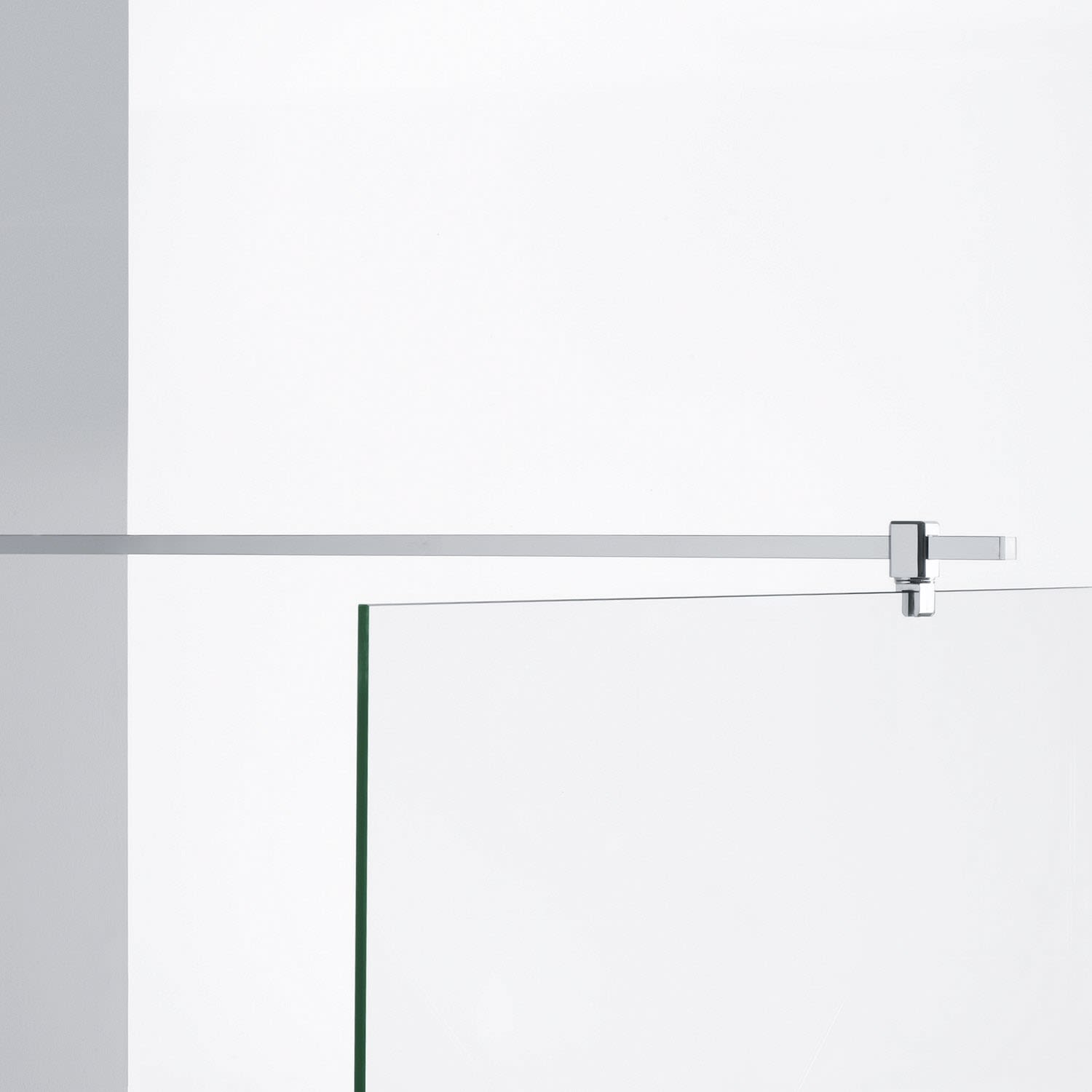 Sprinz Haltestange eckig, Glas - Wand, mit Wandgelenk, Länge 180 cm