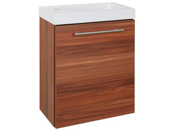 Waschbecken mit Unterschrank Fantasy B: 40 cm Nuss Dekor