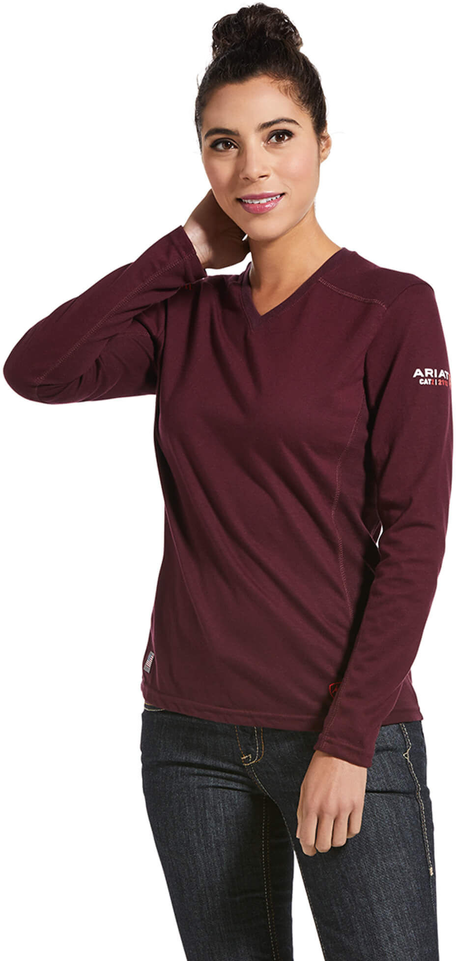 Women's Flame-Resistant AC Top in Malbec, Size: Medium by Ariat