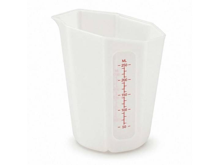 Messbecher Silikon 250 ml BPA-frei mit Skala, Weiß, Kunststoff, Backen & Backzubehör, Messbecher