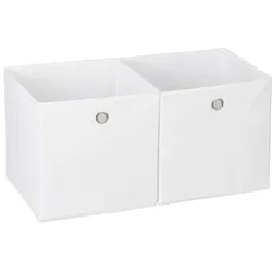 Relaxdays 6 x Aufbewahrungsbox Stoff weiß Weiß