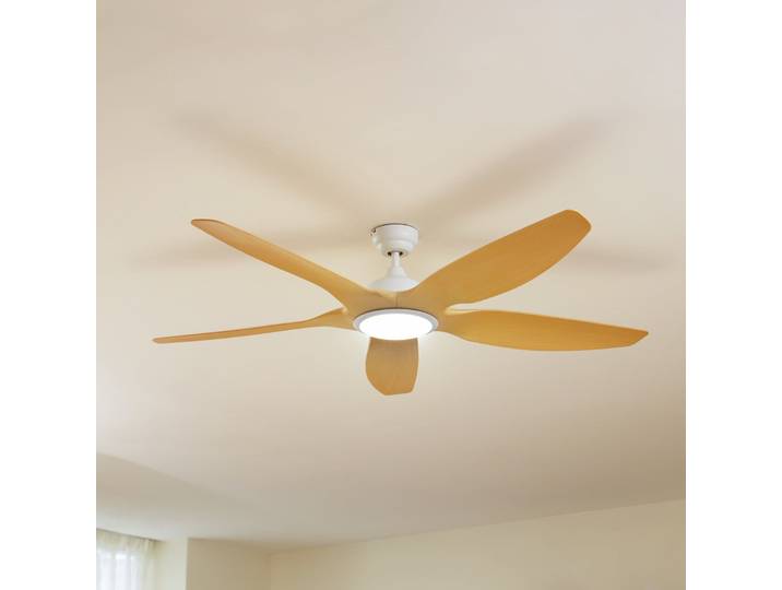 Omendo LED-Deckenventilator weiß CCT DC leise - Lucande - Wohnzimmer - Modern - Metall