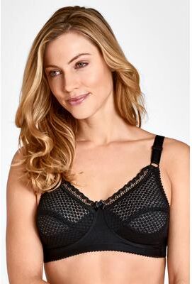 Plus Size Women's Cotton Dots bra by MISS MARY OF SWEDEN INC in Black (Size 42 DDD)