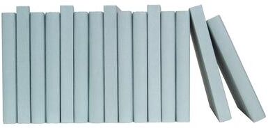 Booth & Williams Decorative Books - Seafoam Oversized Linen Wrapped Books - Blue Books By The Foot
