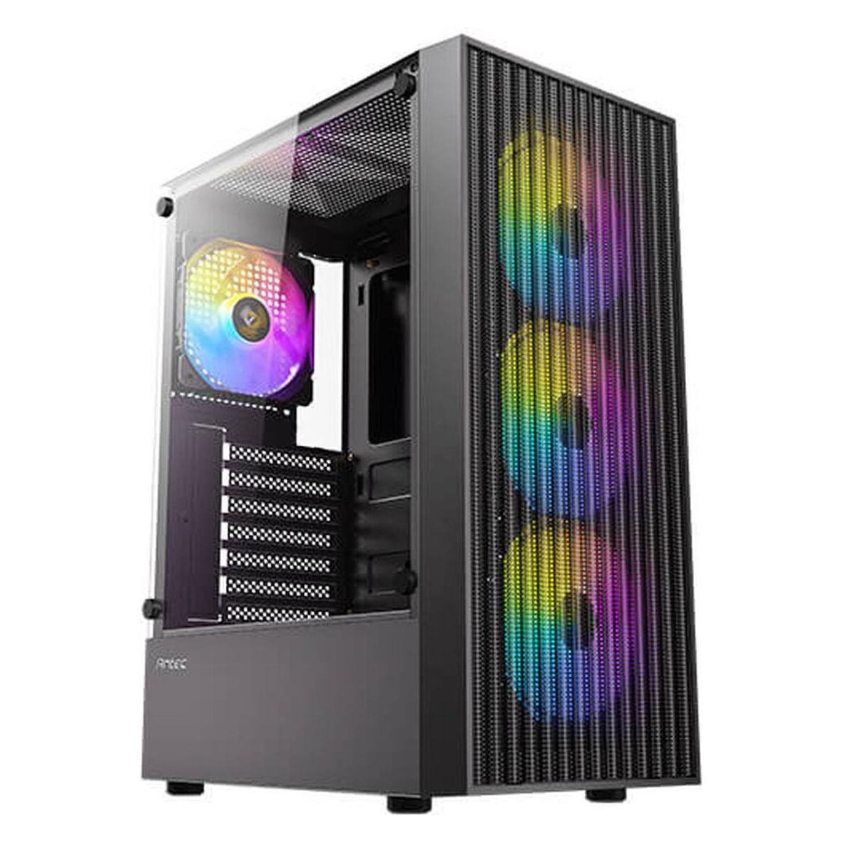 Antec Boitier Moyen Tour Atx Ax27 Elite RGB Avec Panneau Vitré (Noir) (ATX, ITX, mATX) (0-761345-10205-6)