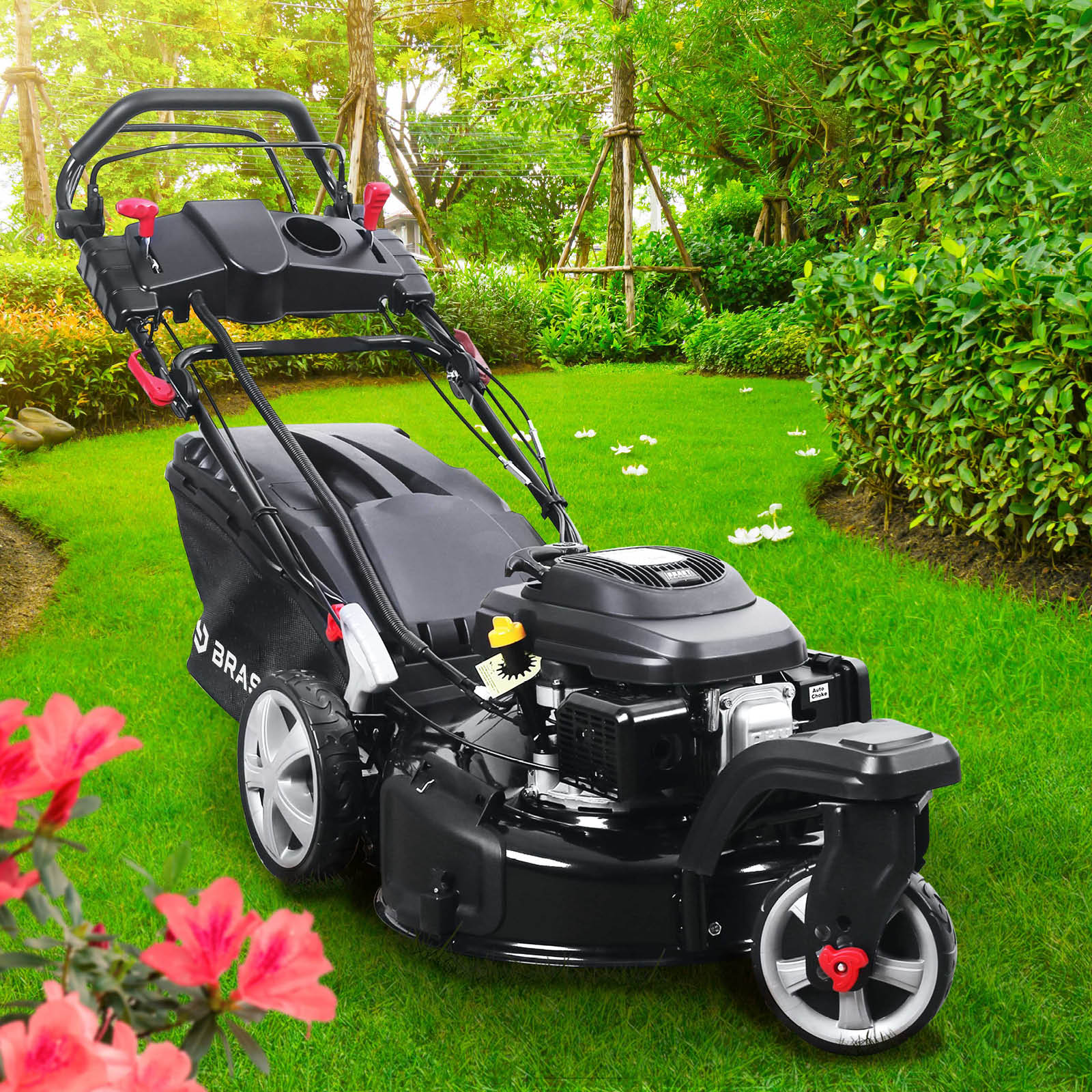 BRAST Benzin Rasenmäher 21224 Trike ESTART SPEED