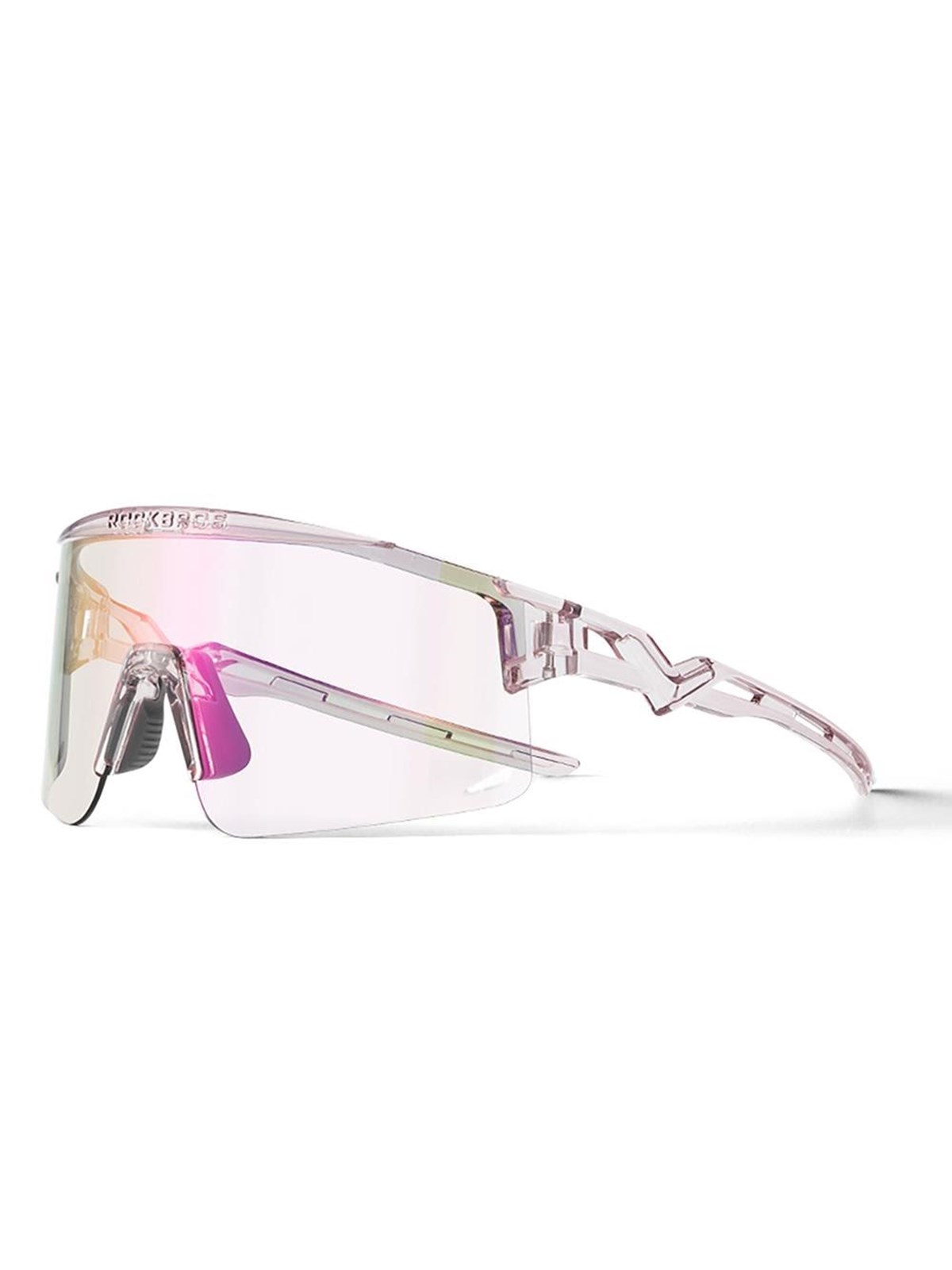 Rockbros Cycling Glasses Photochromic with UV Protection and Corrective Insert Clear - Purple