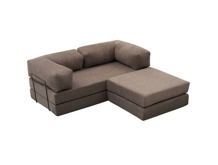Bettsofa Foldbar Grau Fabric: 100 Prozent CHENILLE B 190 T 95 cm - Material: Fabric: 100% CHENILLE