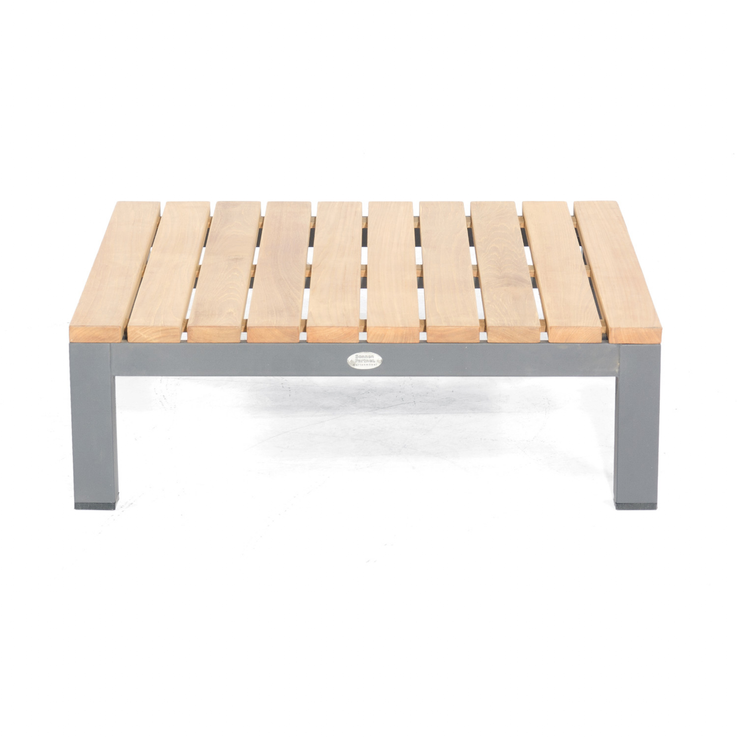 Sonnenpartner Loungetisch Equila Aluminium anthrazit/Teakholz natur 85x85 cm Lounge-Tisch