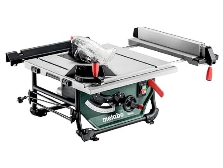 metabo TS 254 M\, Scie Circulaire de Table 1500W\, Lame 254mm Scie à bois compacte avec 80mm de hauteur de coupe\, guide parallèle de précision\, rallonges et cadre tubulaire\, 24\,4kg