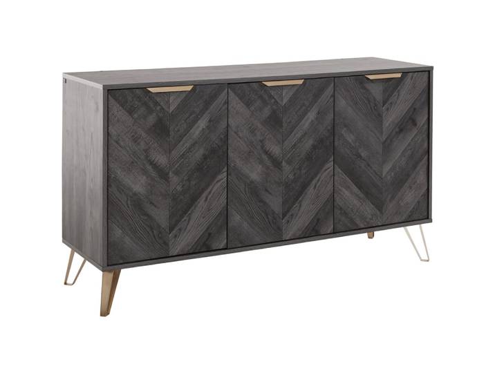Buffet avec 3 portes en effet bois foncé