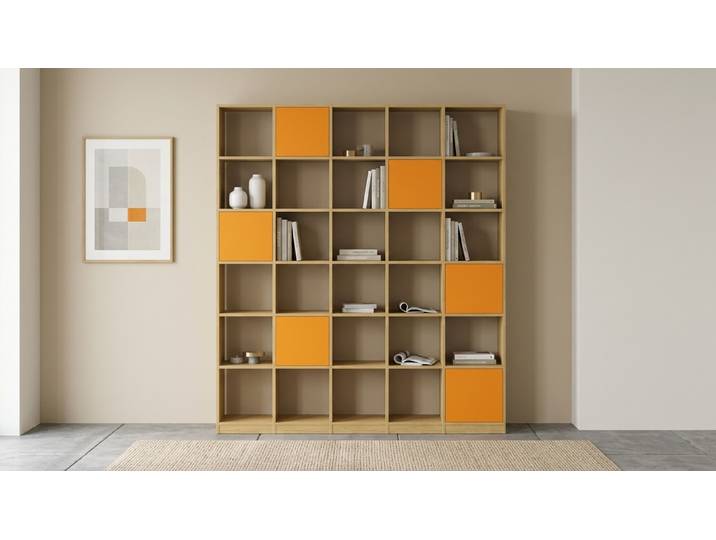 Stylisches Wohnzimmerregal - Regalsystem mit vielen Optionen Eiche Natur geölt