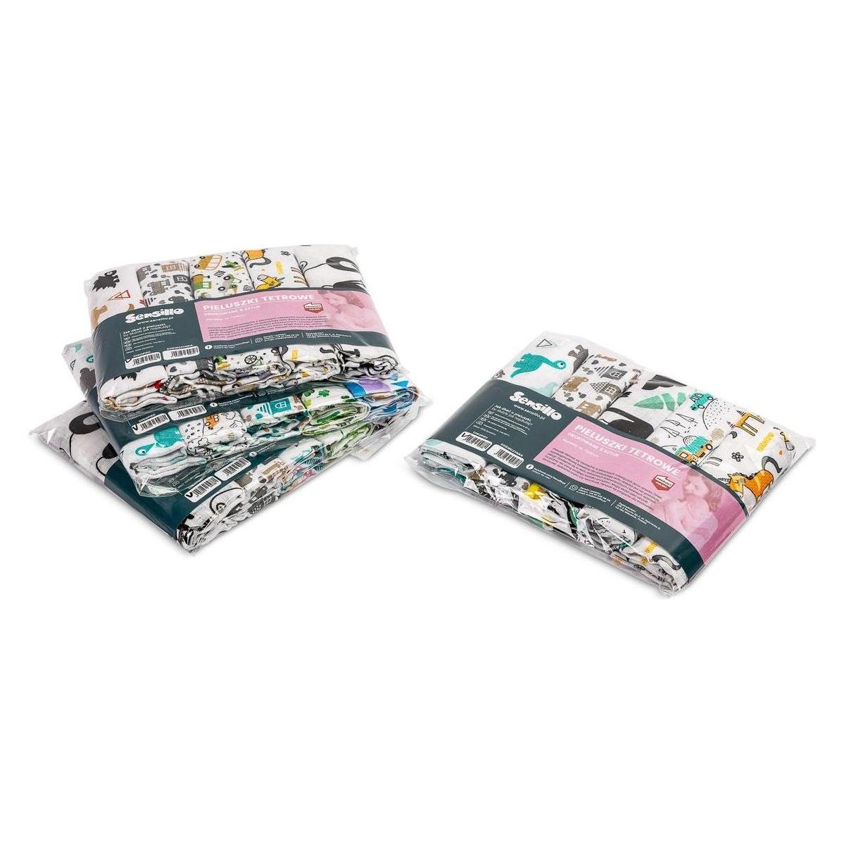 Sensillo TETRA DIAPER BOY PRINT (pack of 5) 780/4780 (80 x 70 cm) (SILLO-0550)