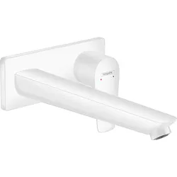 hansgrohe Talis E Einhebel-Waschtischmischer Unterputz, Wandmontage, unverschließbares Siebventil, Ausladung 225mm, 71734700, Farbe: weiss matt