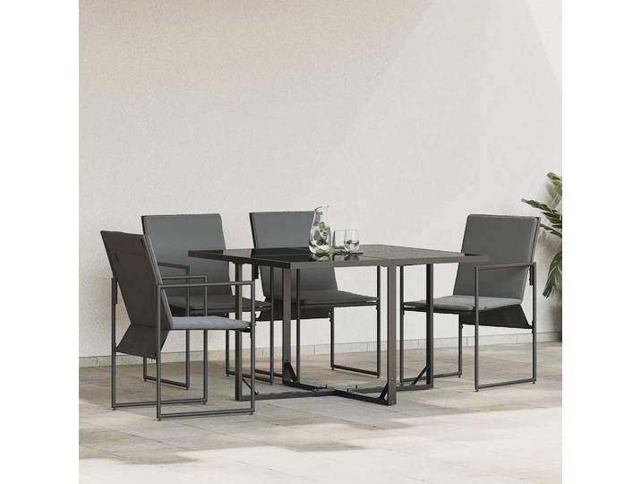 vidaXL Stuhl 4 stk. Schwarz und Anthrazit Textilene