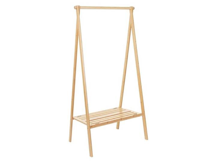 Portant porte manteau vêtement avec etagere de rangement chaussure ou accessoire en bambou pliable 150x84x57cm 04_0004926
