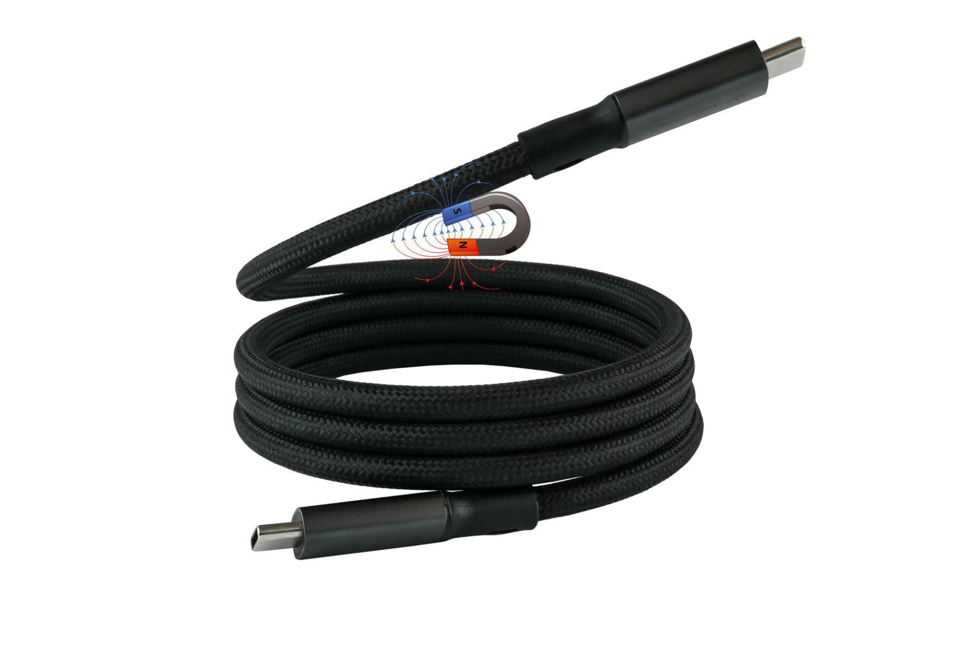 Good Connections USB 4.0 Magnetisches Spiralkabel (240W) USB-C St./ USB-C St. 1m