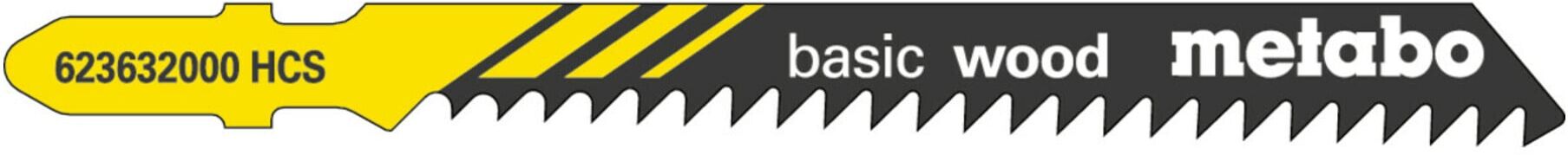 Metabo 5 Stichsägeblätter "basic wood" 74/ 3,0 mm, HCS (623632000)