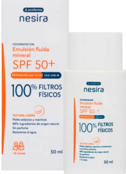 Nesira Acofarma Emulsión Fluida Solar Mineral SPF50+ 50ml
