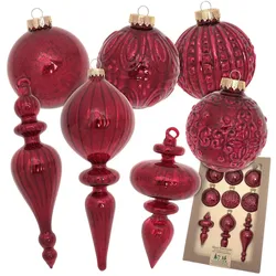 Krebs Glas Lauscha, Christbaumschmuck, Antike Mercury Glas Sortiment - Christbaumschmuck - 8cm (1x)