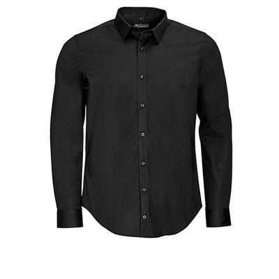 Herren Langarm Stretchhemd Blake | SOLO INVEST FRANCE SAS | Farbe: Schwarz | S