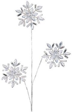Melrose International Jewel Snowflakes Spray (Set of 2)