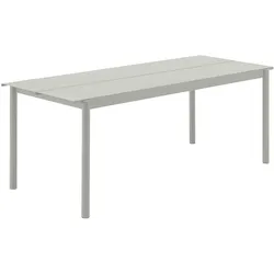 Muuto Linear Steel Gartentisch, 220 x 90 cm, grau