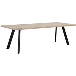 Esstisch Fred aus Eiche, skandinavisches Design, weiß pigmentiert, 240x100 cm, für 8-10 Personen