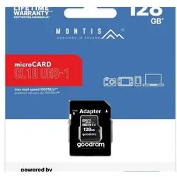 Montiss Karta pamięci microSD 128GB CL10+adapter MT072-128 Montis by Goodram (128 GB, microSDXC), Speicherkarte