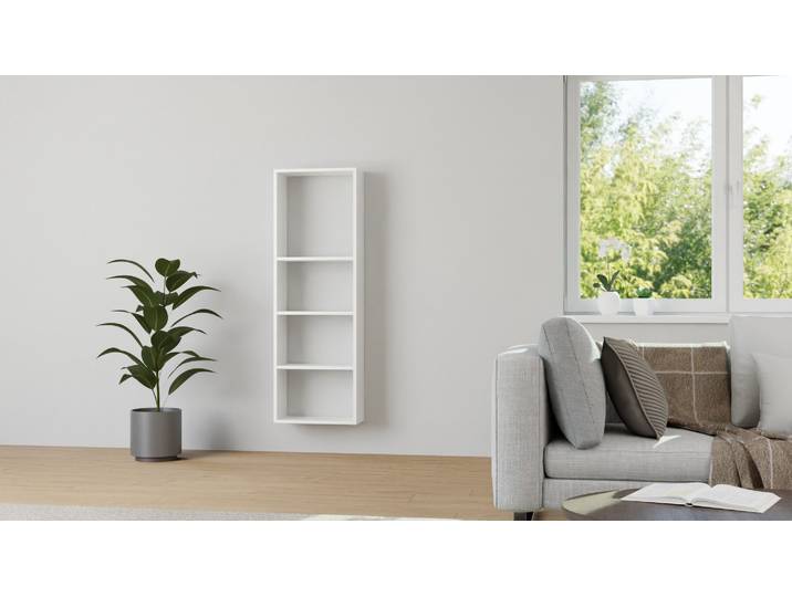 Flurregal mit Wandhalterung MDF Beschichtet MDF Weiß matt