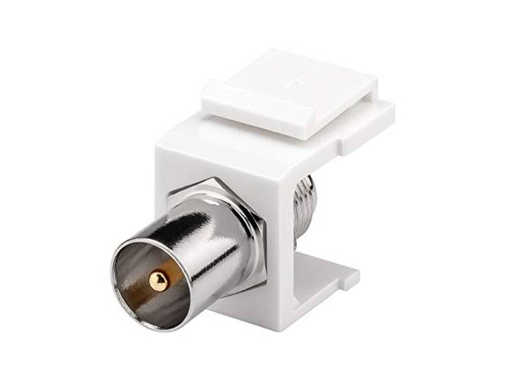 Goobay 79955 Keystone Module SAT-antennekoppeling/coaxstekker naar F-bus voor SAT-antennekabel / 75 Ohm/snap-in-systeem / 16,2 mm